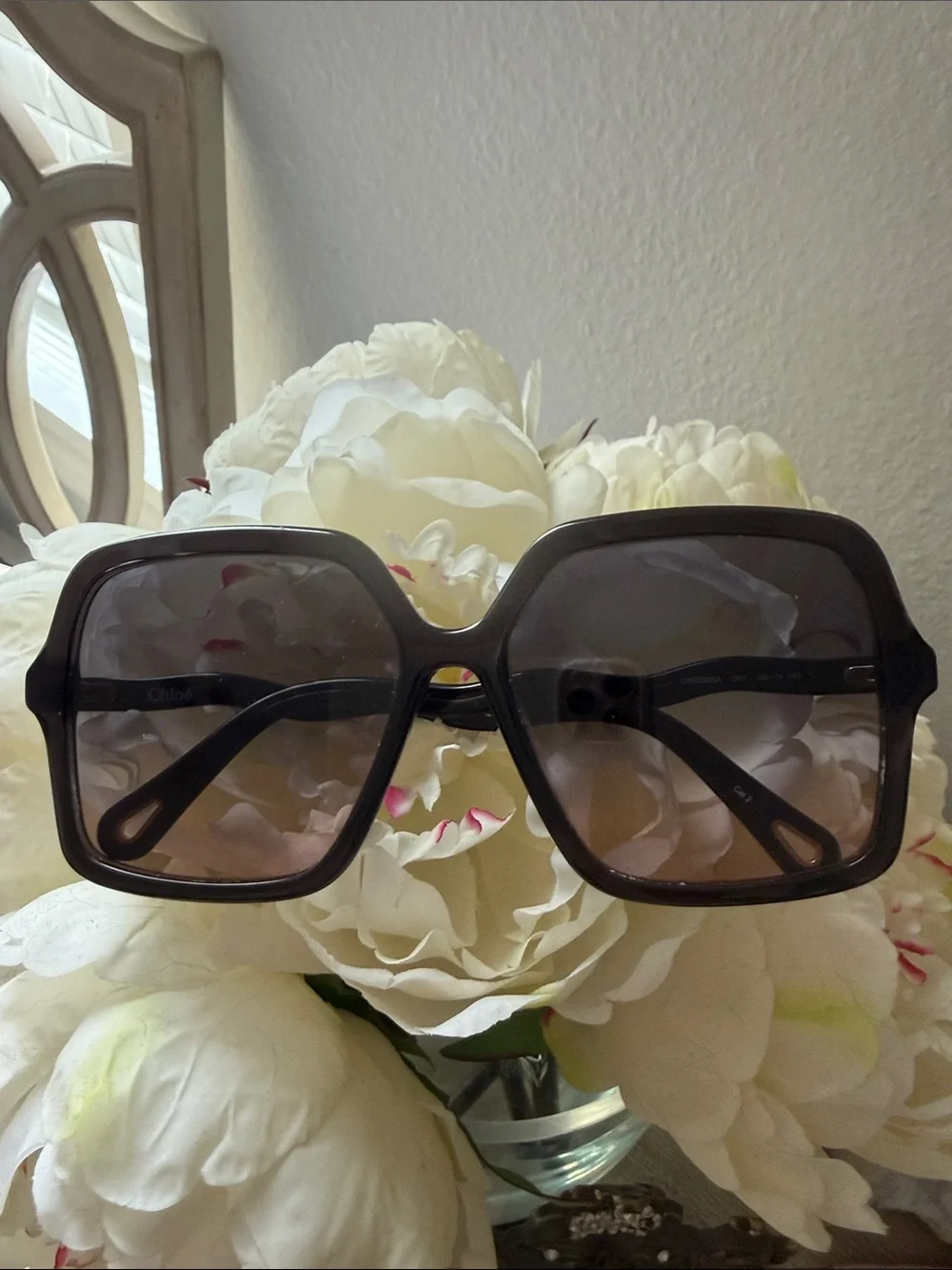 Chloé Oversized Square Sunglasses in Dark Brown Gradient